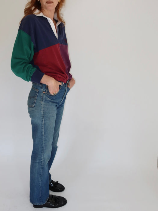 CHAPS RALPH LAUREN LONG SLEEVE POLO