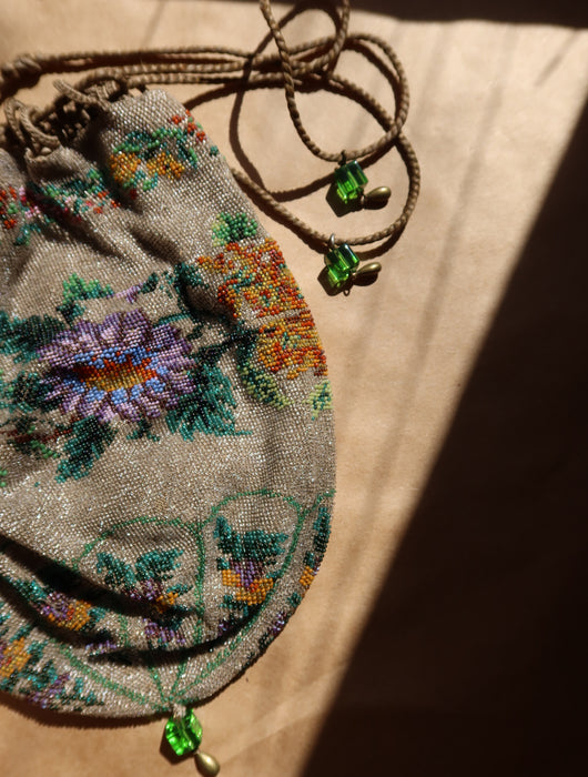 FLORAL SEED BEAD BAG