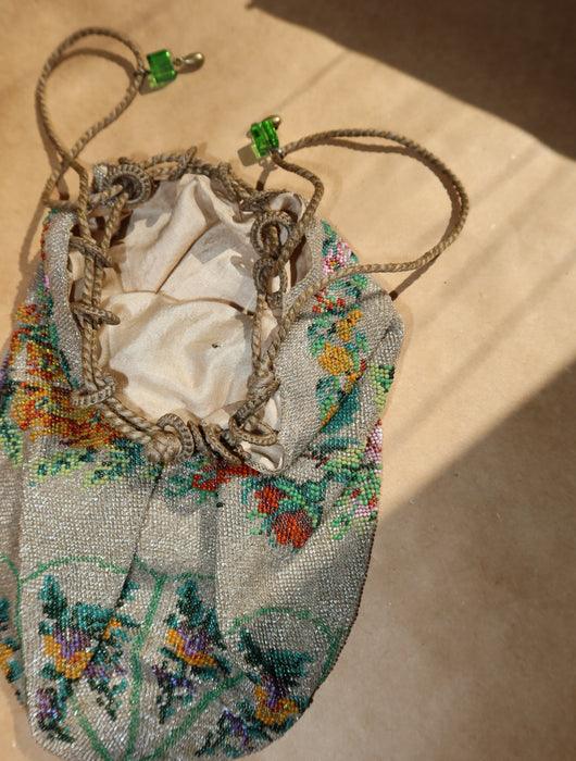 FLORAL SEED BEAD BAG