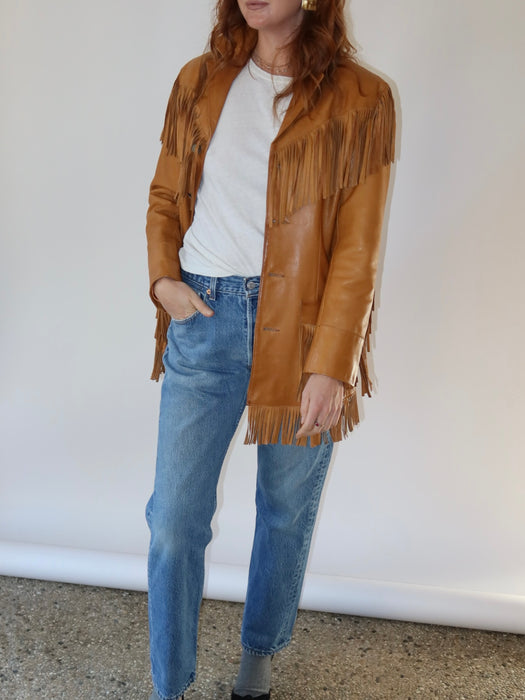 RALPH LAUREN FRINGE LEATHER JACKET