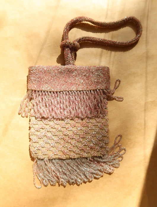 PINK SEED BEAD BAG
