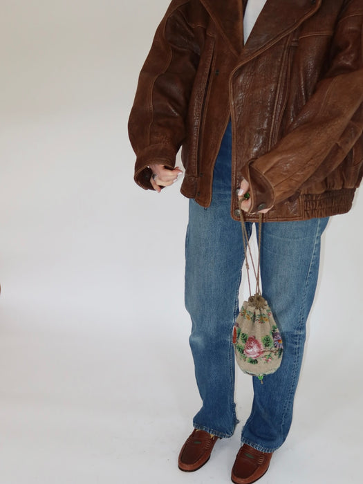 FLORAL SEED BEAD BAG
