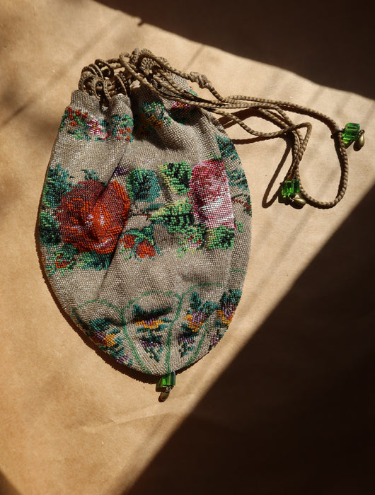 FLORAL SEED BEAD BAG