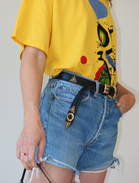 GOLD & BLACK CABACHON BELT