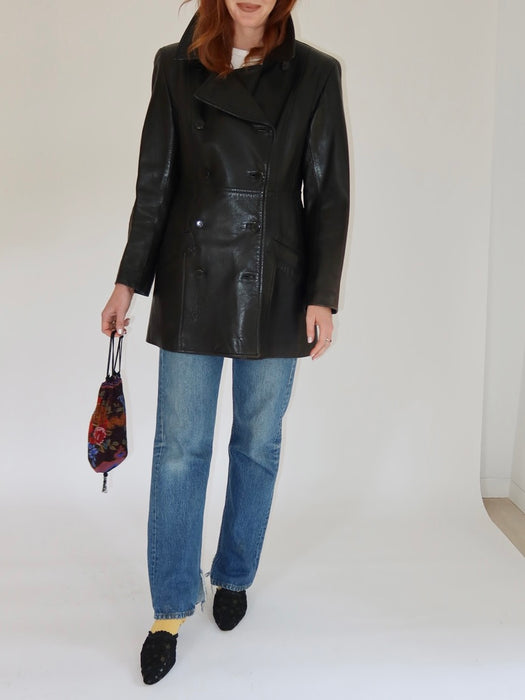 90'S DONNA KARAN LEATHER JACKET