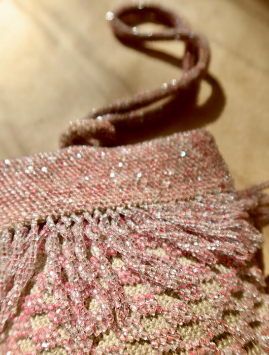 PINK SEED BEAD BAG