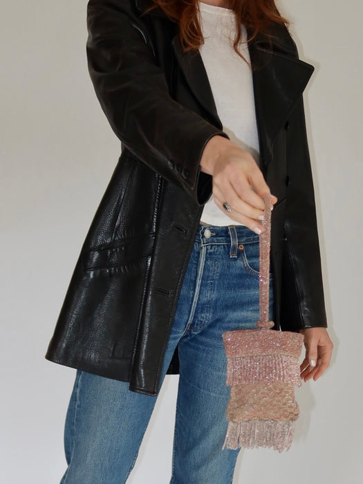 PINK SEED BEAD BAG