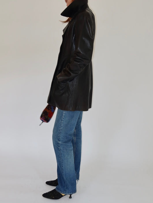 90'S DONNA KARAN LEATHER JACKET