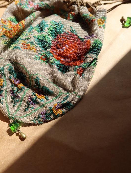 FLORAL SEED BEAD BAG