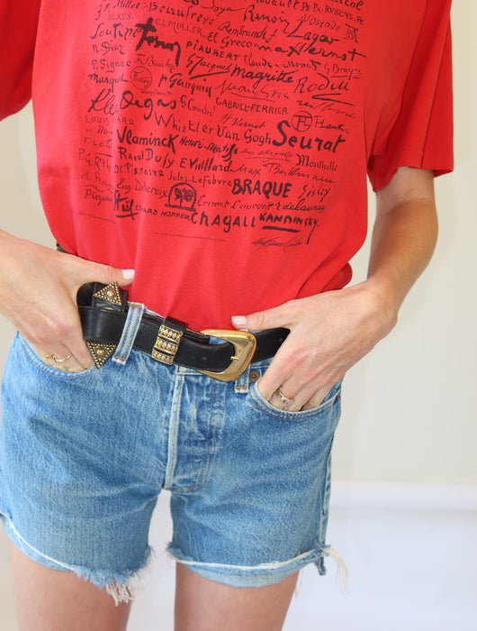 GOLD & BLACK CABACHON BELT