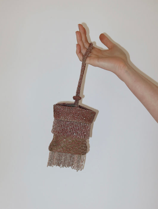 PINK SEED BEAD BAG