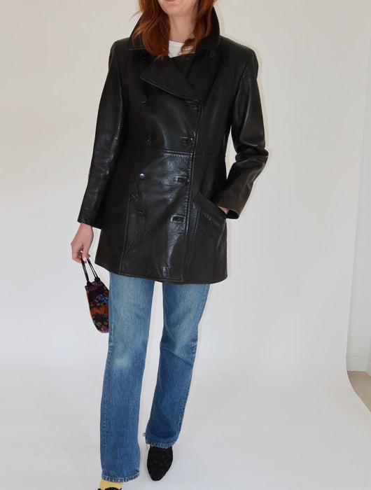 90'S DONNA KARAN LEATHER JACKET