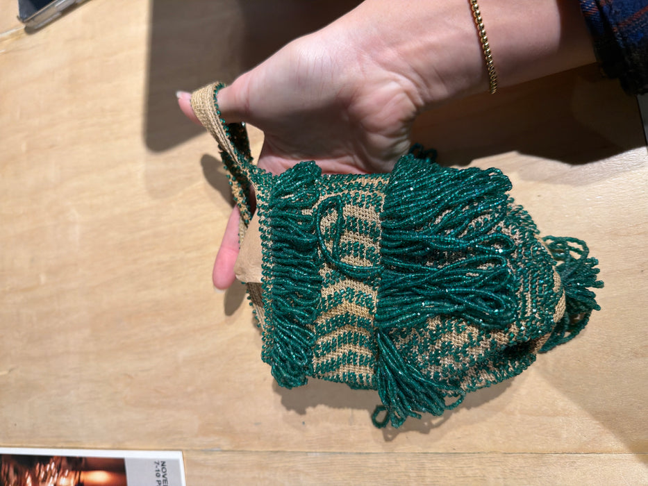 Beaded emerald bag